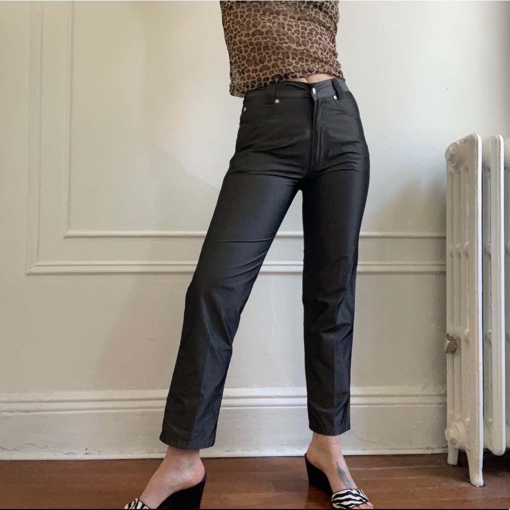 Rare Versace V2 highwaisted nylon pants in graphite.